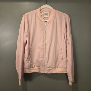 Ashley Outerwear Women's Lightweight Bomber Jacket, Size M, Pale Pink